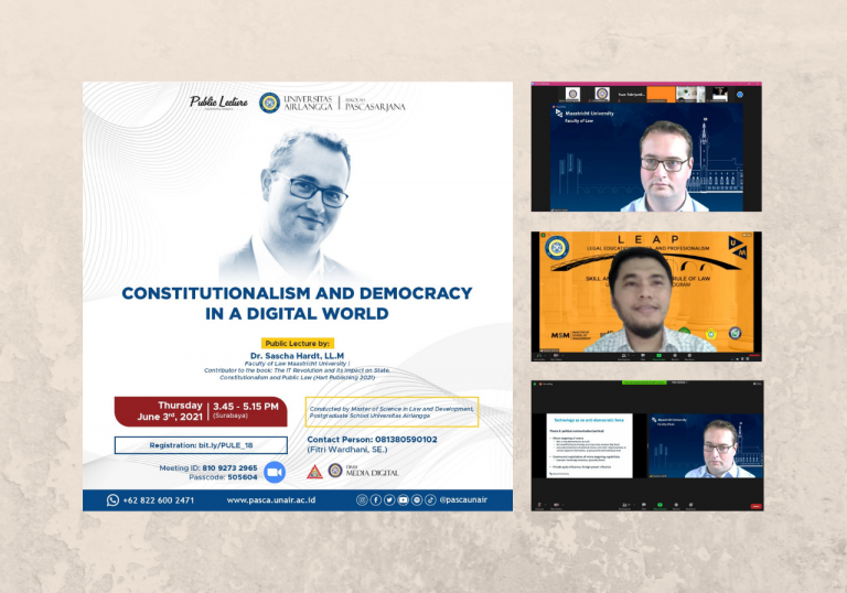 Kuliah Umum, Dr Sascha Hardt, Maastricht Univ, Netherland: Penegakan Konstitusional Pada Dunia Digital di Era Modern