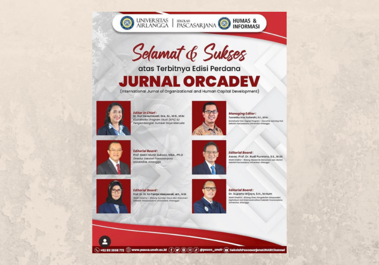 Telah Terbit Edisi Perdana, International Journal of Organizational and Human Capital Development (ORCADEV), diterbitkan oleh Sekolah Pascasarjana UNAIR