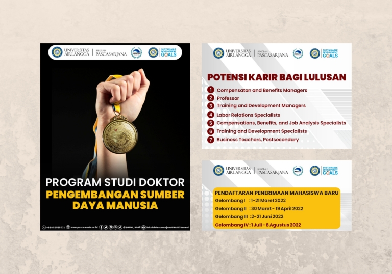 S3 Doktor Pengembangan Sumber Daya Manusia: Pendaftaran Mahasiswa Baru, UNAIR Pascasarjana, 1 Jul – 8 Aug 2022