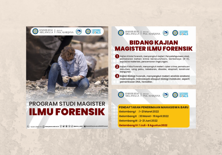 S2 Magister Ilmu Forensik: Pendaftaran Mahasiswa Baru, UNAIR Pascasarjana, 1 Jul – 8 Aug 2022