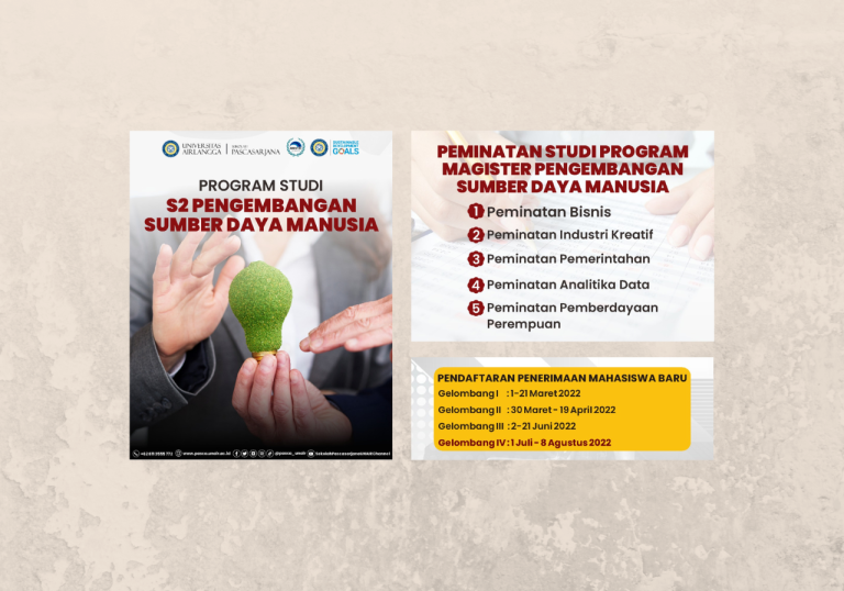 S2 Magister Pengembangan Sumber Daya Manusia: Pendaftaran Mahasiswa Baru, UNAIR Pascasarjana, 1 Jul – 8 Aug 2022