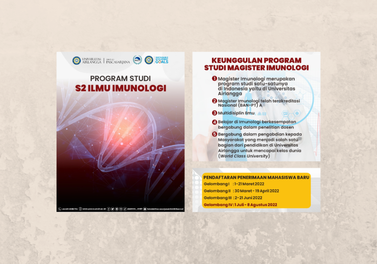 S2 Ilmu Imunologi: Pendaftaran Mahasiswa Baru, UNAIR Pascasarjana, 1 Jul – 8 Aug 2022