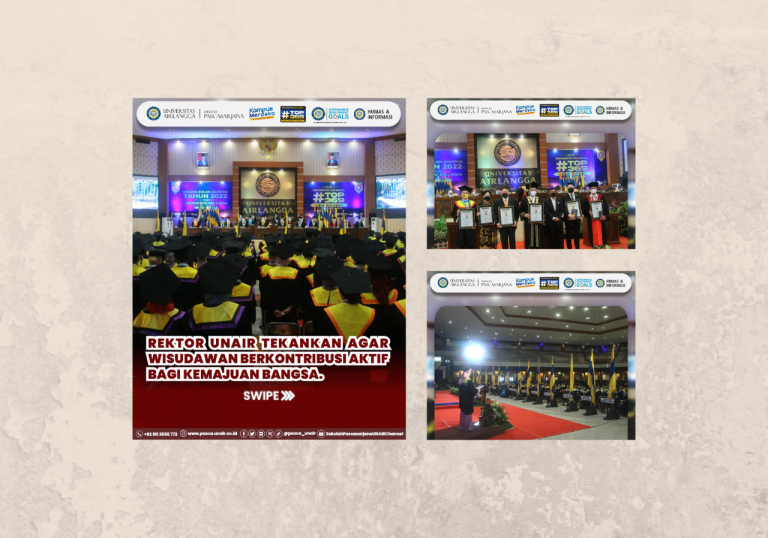 Rektor UNAIR tekankan agar wisudawan berkontribusi aktif bagi kemajuan bangsa.