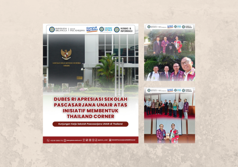 Pertemuan Pimpinan UNAIR Pascasarjana bersama Duta Besar Indonesia di Thailand: Apresiasi atas Pembentukan Thailand Corner di UNAIR Pascasarjaa