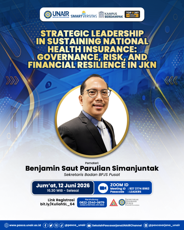 “SL 64_Keberlanjutan Jaminan Kesehatan Nasional (JKN) membutuhkan kepemimpinan yang kuat, tata kelola yang baik, serta ketahanan finansial yang adaptif terhadap berbagai tantangan. “
